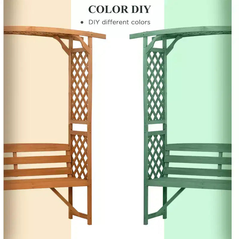 Banc de jardin avec pergola, Banc d'extérieur pour plantes grimpantes