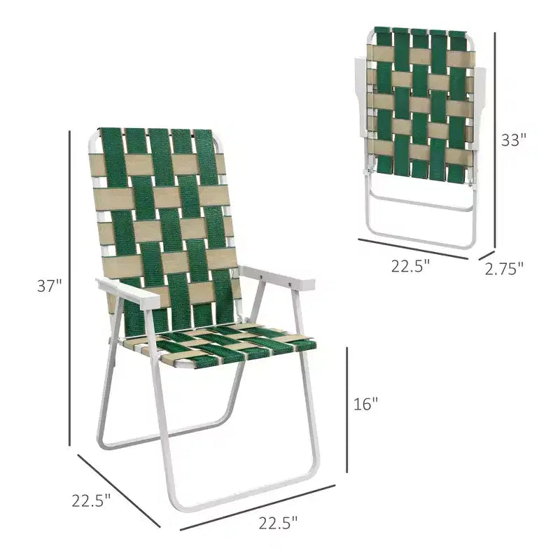 Lot de 4 chaises pliantes de patio, chaises de camping classiques d'extérieur, chaises de jardin portables avec accoudoirs