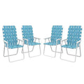 Set of 4 Patio Folding Chairs, Classic Outdoor Camping Chairs, Portable Lawn Chairs w/ Armrests