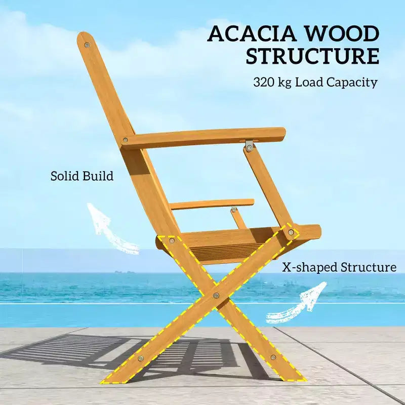 Banc d'extérieur pliant en bois pour 2 personnes avec dossier et accoudoirs pour jardin, porche, parc, balcon