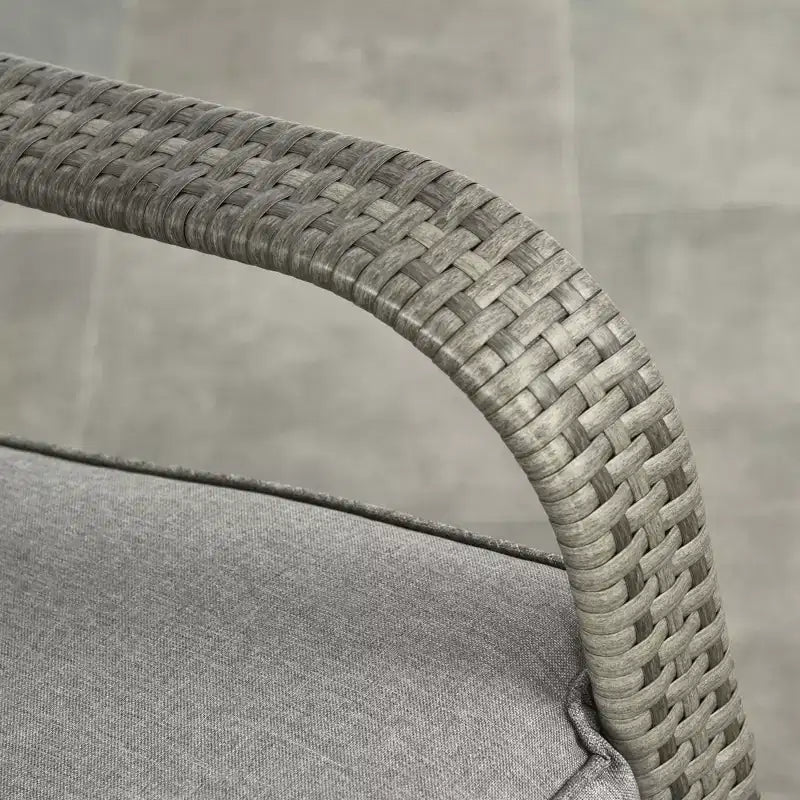 Fauteuil à bascule inclinable en rotin PE avec repose-pieds