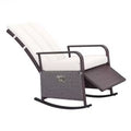 PE Rattan Rocking Recliner with Footrest