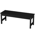 47 Outdoor Bench Seat, HDPE All-Weather Garden Bench, Backless Slatted Patio Bench for Yard, Porch, Park