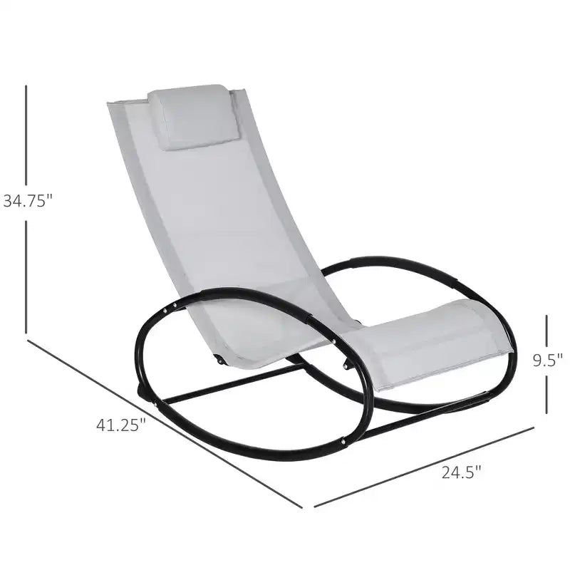 Chaise longue de piscine, chaise longue à bascule d'extérieur pour bain de soleil, piscine, plage, porche avec oreiller et maille rafraîchissante, chaise longue de bronzage à bascule