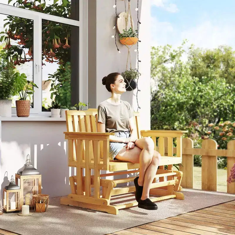 Balançoire de jardin 2 places avec séchage rapide et accoudoirs larges, causeuse à bascule pour terrasse, jardin, porche