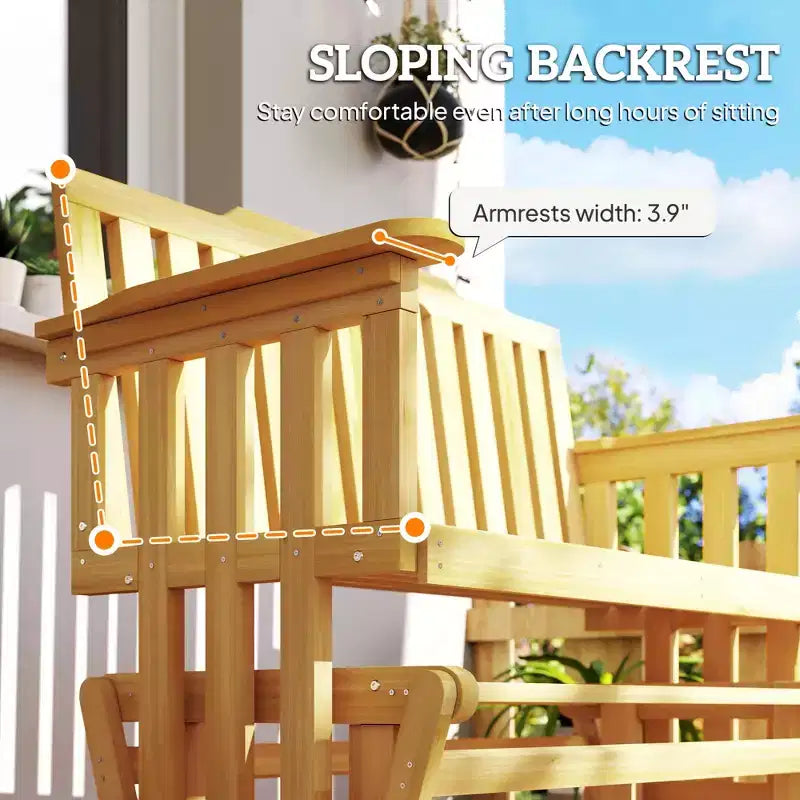Balançoire de jardin 2 places avec séchage rapide et accoudoirs larges, causeuse à bascule pour terrasse, jardin, porche
