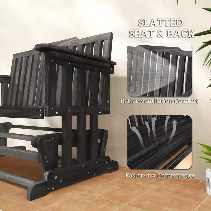 Balançoire de jardin 2 places avec séchage rapide et accoudoirs larges, causeuse à bascule pour terrasse, jardin, porche