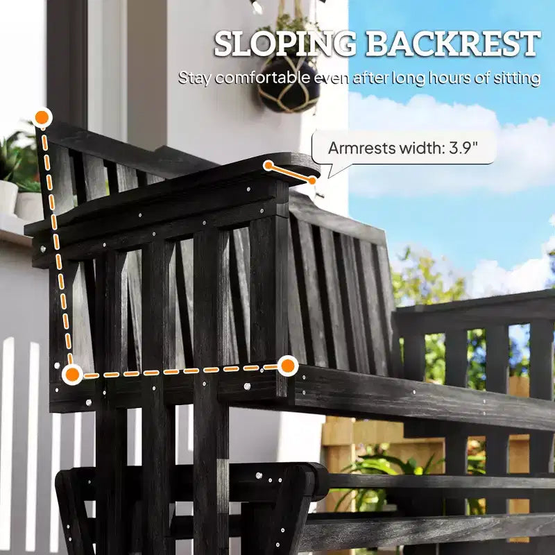Balançoire de jardin 2 places avec séchage rapide et accoudoirs larges, causeuse à bascule pour terrasse, jardin, porche