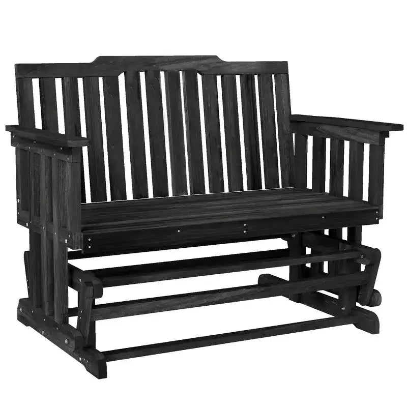 2-Person Patio Swing Glider Bench with Quick Drying Design and Wide Armrest Rocking Chair Loveseat for Backyard Garden Porch