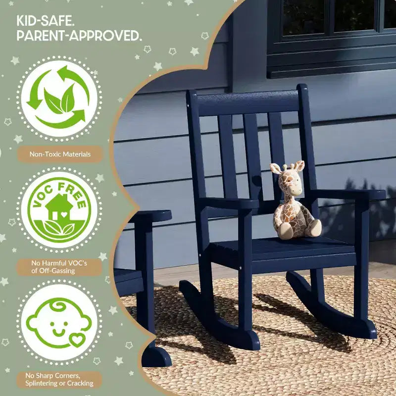 WestinTrends Malibu Chaises à bascule d'extérieur en plastique HDPE pour enfants (Lot de 2)