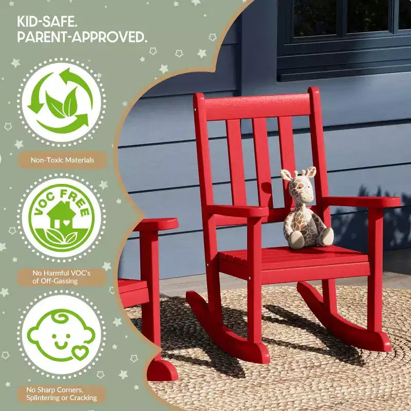 WestinTrends Malibu Chaises à bascule d'extérieur en plastique HDPE pour enfants (Lot de 2)