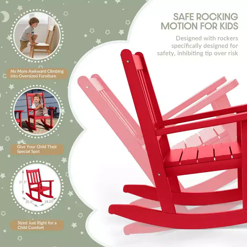 WestinTrends Malibu Chaises à bascule d'extérieur en plastique HDPE pour enfants (Lot de 2)