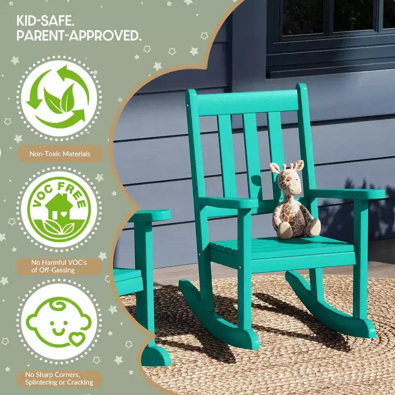 WestinTrends Malibu Chaises à bascule d'extérieur en plastique HDPE pour enfants (Lot de 2)