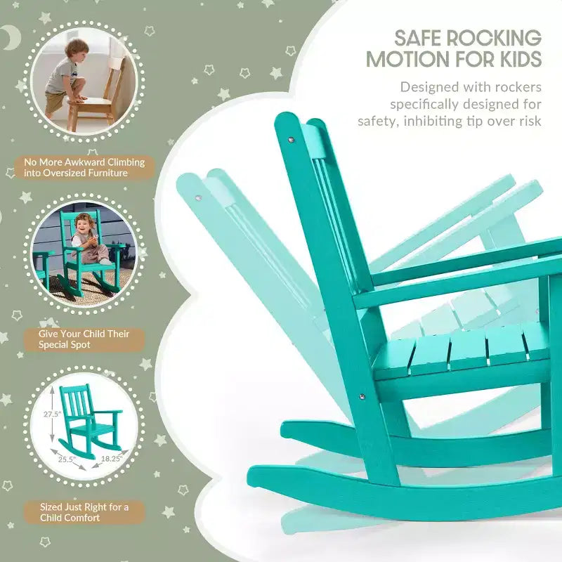 WestinTrends Malibu Chaises à bascule d'extérieur en plastique HDPE pour enfants (Lot de 2)