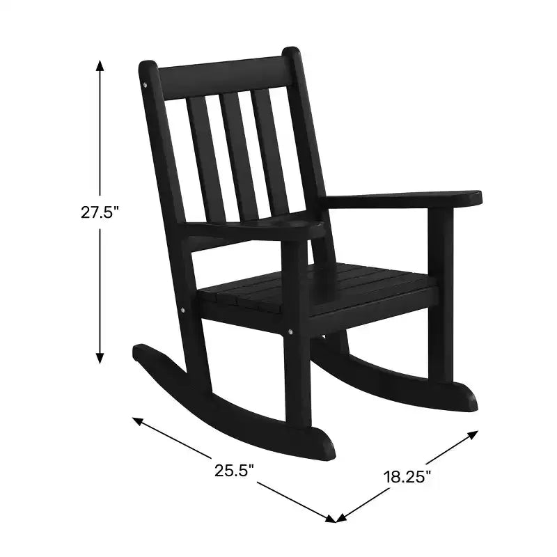 WestinTrends Malibu Chaises à bascule d'extérieur en plastique HDPE pour enfants (Lot de 2)