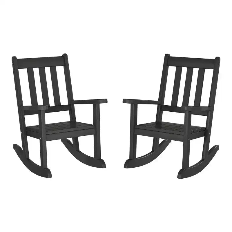 WestinTrends Malibu Outdoor HDPE Plastic Preschool Toddler Rocking Chairs (Set of 2)