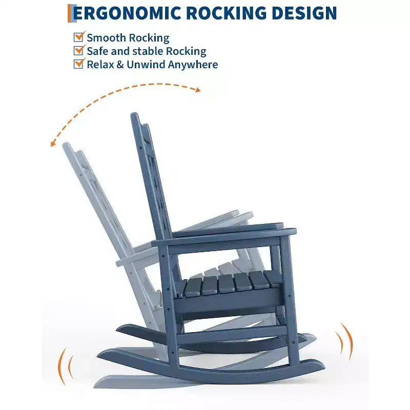 Lot de 6 chaises à bascule, chaises à bascule de patio avec texture bois et support de 172 kg