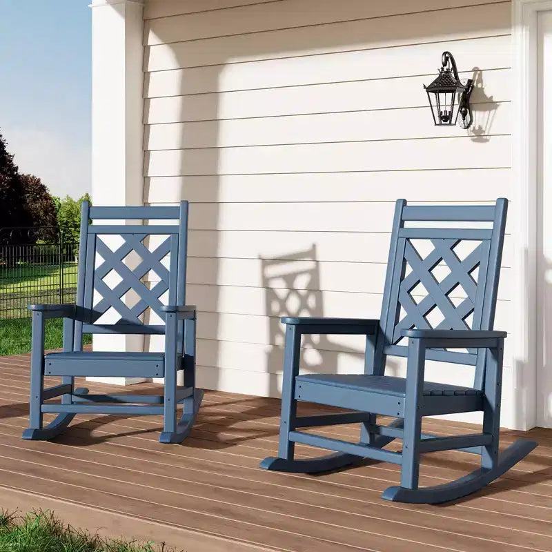 Lot de 6 chaises à bascule, chaises à bascule de patio avec texture bois et support de 172 kg