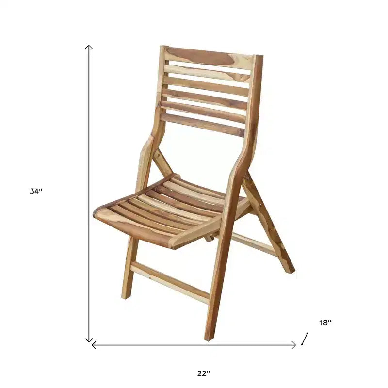 Chaise de salle à manger pliante d'extérieur en bois massif marron 22