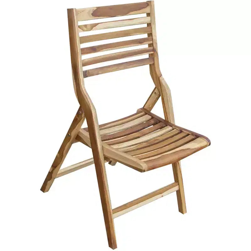 Chaise de salle à manger pliante d'extérieur en bois massif marron 22