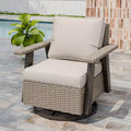 EAGLE PEAK Classic 360 Swivel Rocker Patio Chair with Thick Cushions, All-Weather Wicker Outdoor Lounge Glider