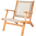 Balkene Home 62773 Vega Natural Stain Outdoor Chair Acacia Wood Construction Hand Woven Seat Mid Century Design Comfortable Reclining Armchair