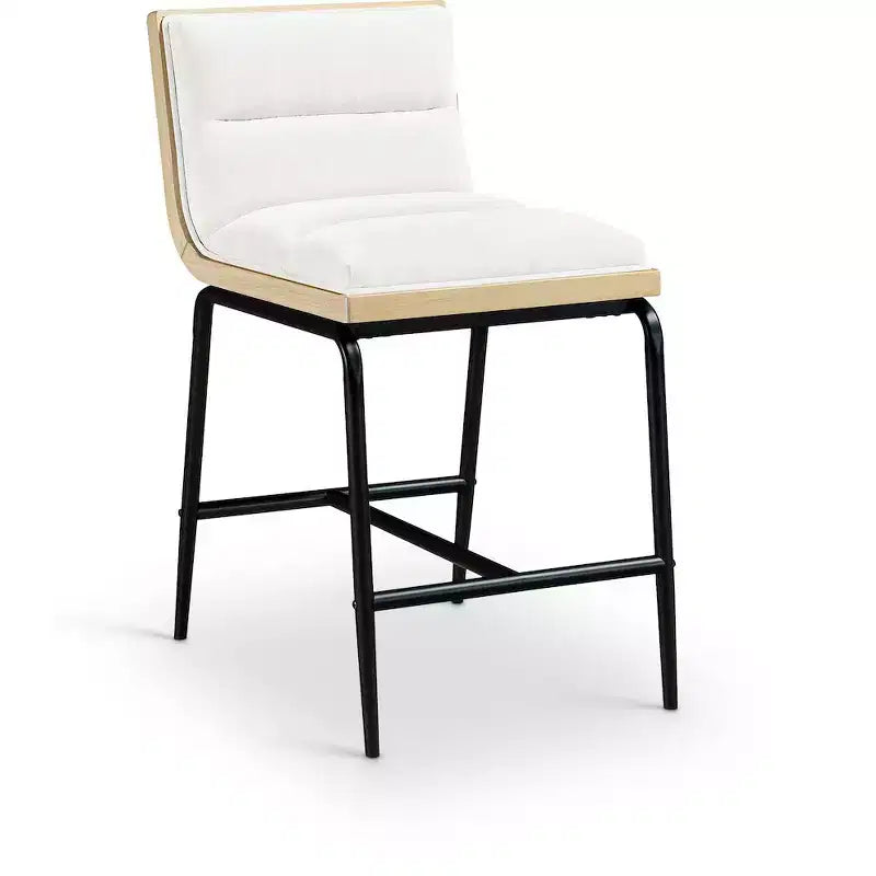 Meridian Furniture, Tabouret de comptoir rembourré en tissu Viceroy, Lot de 2