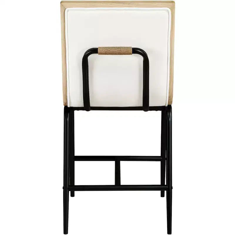 Meridian Furniture, Tabouret de comptoir rembourré en tissu Viceroy, Lot de 2