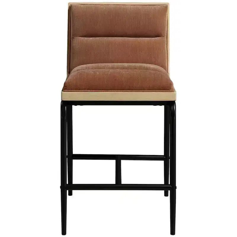 Meridian Furniture, Tabouret de comptoir rembourré en tissu Viceroy, Lot de 2