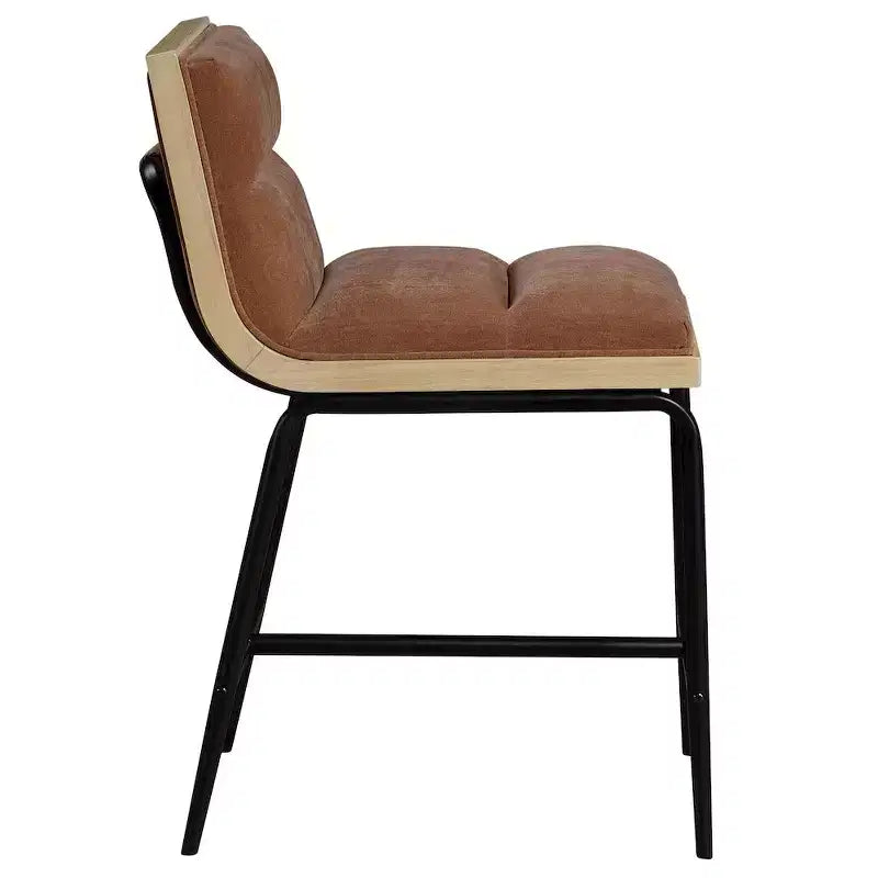 Meridian Furniture, Tabouret de comptoir rembourré en tissu Viceroy, Lot de 2