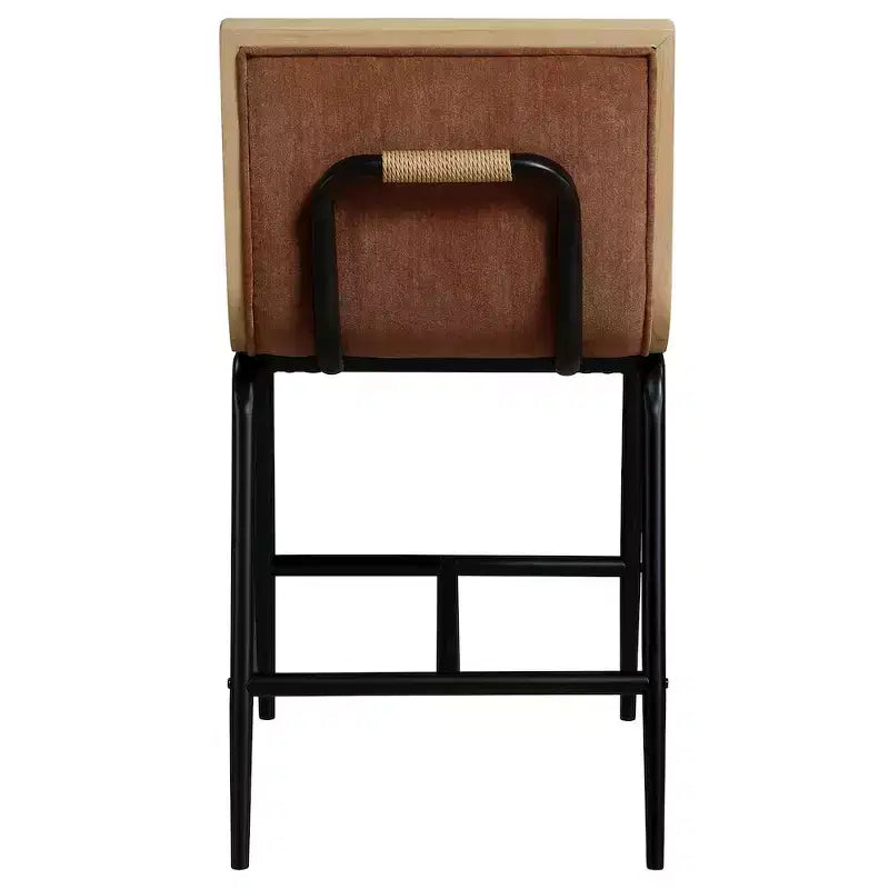 Meridian Furniture, Tabouret de comptoir rembourré en tissu Viceroy, Lot de 2