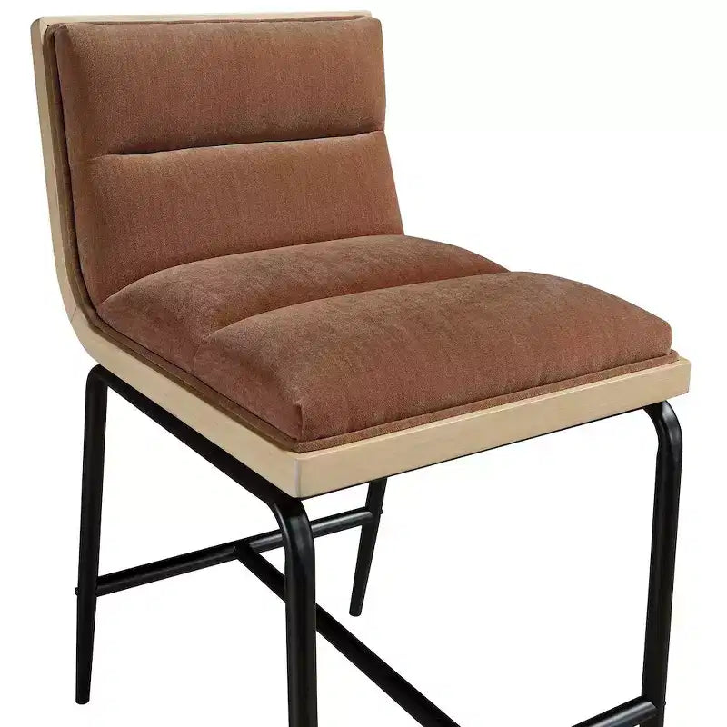 Meridian Furniture, Tabouret de comptoir rembourré en tissu Viceroy, Lot de 2