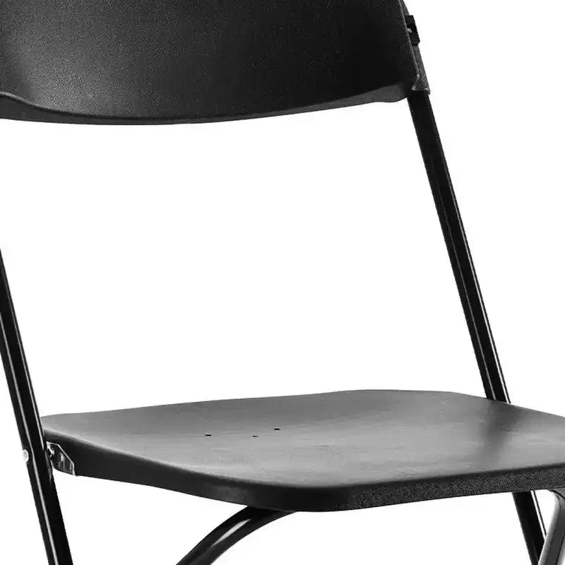 HomeRoots - Lot de quatre chaises de salle à manger pliantes empilables en métal noir pour l'extérieur