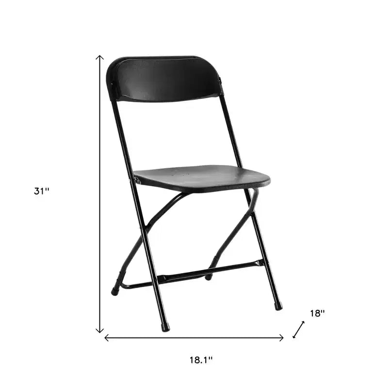 HomeRoots – Lot de six chaises de salle à manger empilables pliantes d'extérieur en métal noir