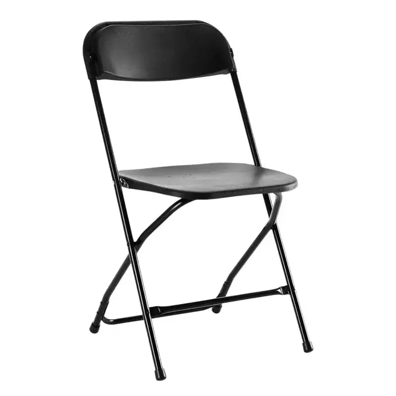 HomeRoots – Lot de six chaises de salle à manger empilables pliantes d'extérieur en métal noir