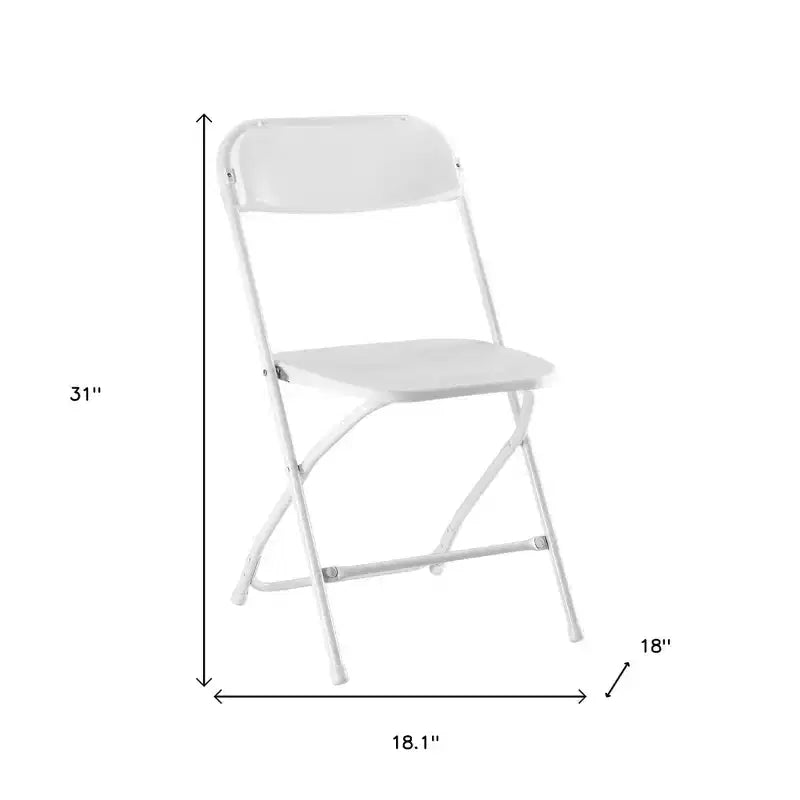 HomeRoots Lot de quatre chaises de salle à manger empilables pliantes en métal blanc pour l'extérieur
