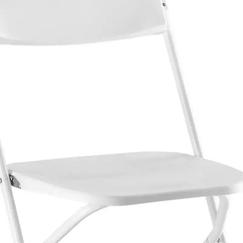 HomeRoots Lot de quatre chaises de salle à manger empilables pliantes en métal blanc pour l'extérieur
