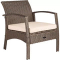 Balkene Home 62776 Bondi Armchair All Weather Lightweight & Durable Outdoor Seating Wicker Low Maintenance Khaki Cushion Included - Mocha
