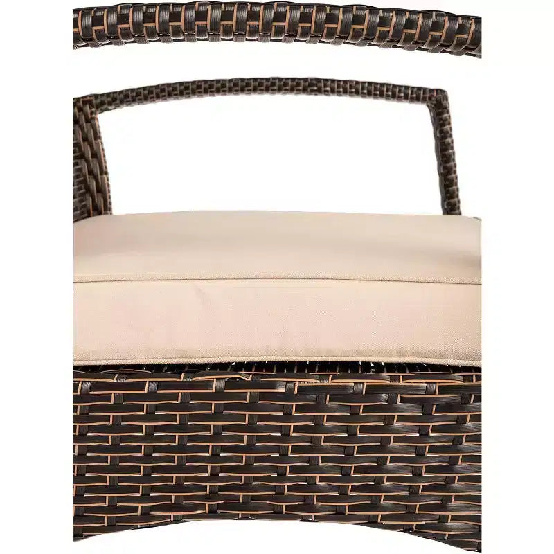 Balkene Home 62776 Fauteuil Bondi Résistant aux intempéries Léger et durable Siège d'extérieur en osier Peu d'entretien Coussin kaki inclus - Mocha