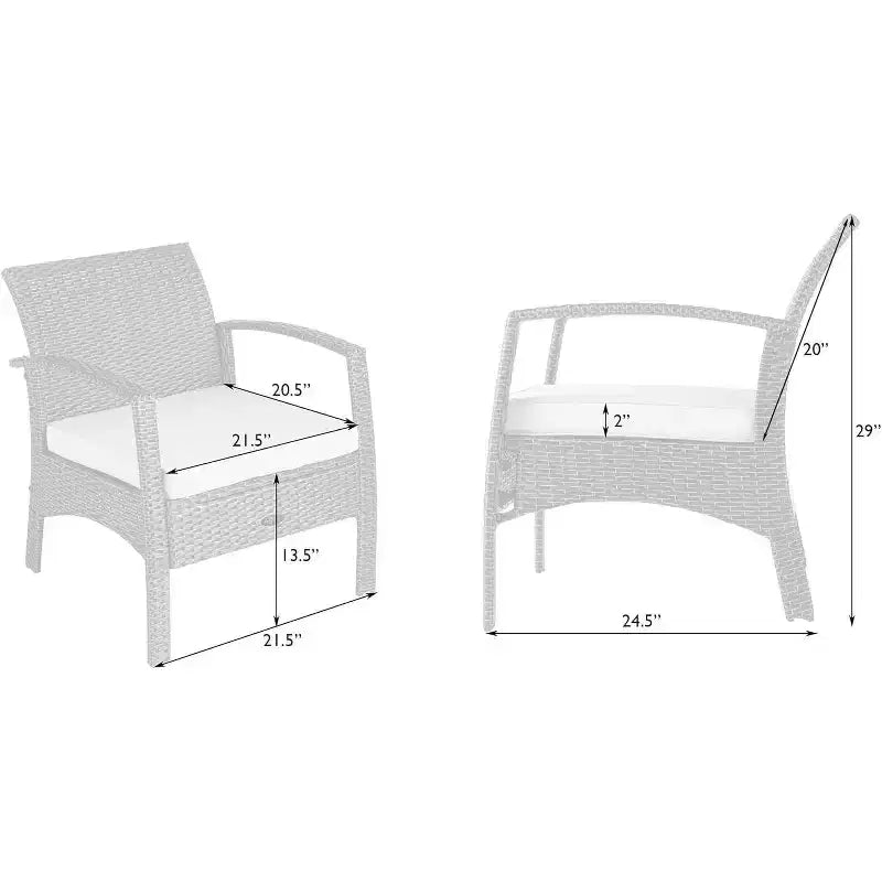 Balkene Home 62776 Fauteuil Bondi Résistant aux intempéries Léger et durable Siège d'extérieur en osier Peu d'entretien Coussin kaki inclus - Mocha