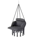 Hanging Hammock Chair with Cushion and Steel Frame Boho Style Indoor Outdoor