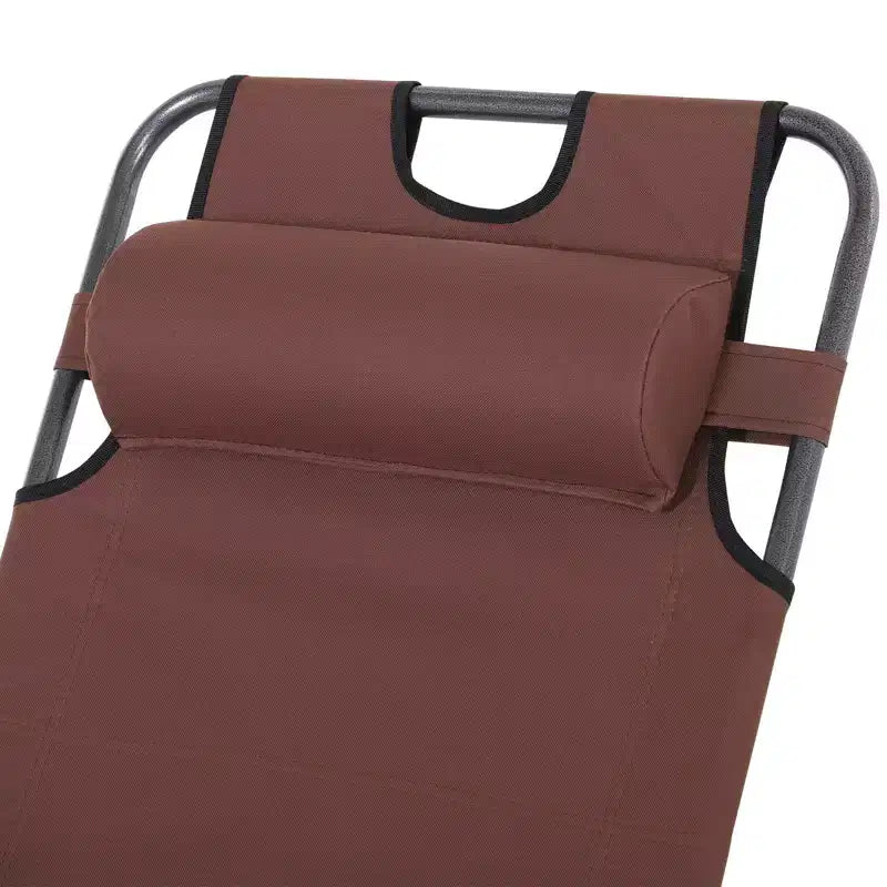 Chaise longue pliante d'extérieur, chaise longue 2 en 1 avec oreiller et pochette, chaise de piscine réglable pour la plage, le patio, la pelouse, la terrasse
