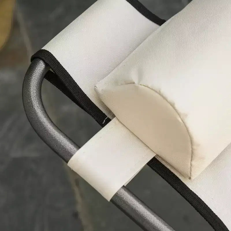Chaise longue pliante d'extérieur, chaise longue 2 en 1 avec oreiller et pochette, chaise de piscine réglable pour la plage, le patio, la pelouse, la terrasse
