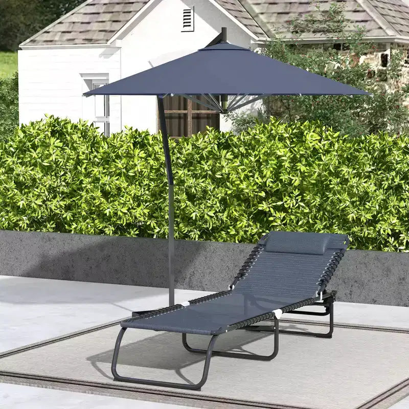 Chaise longue pliable, dossier inclinable 3 positions, conception portable et maille respirante pour piscine, camping