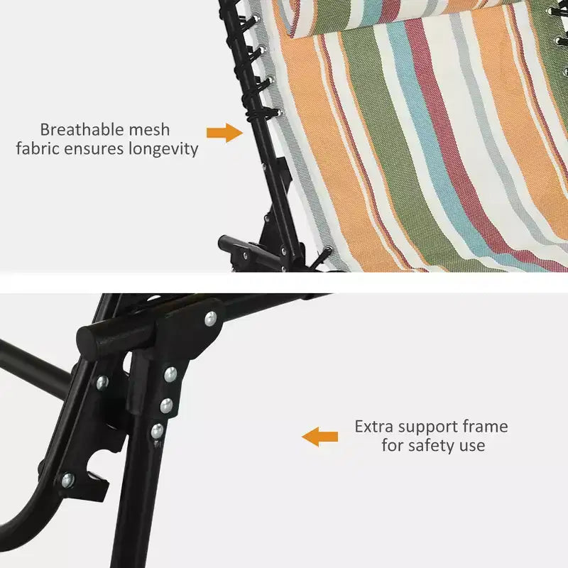 Chaise longue pliable, dossier inclinable 3 positions, conception portable et maille respirante pour piscine, camping