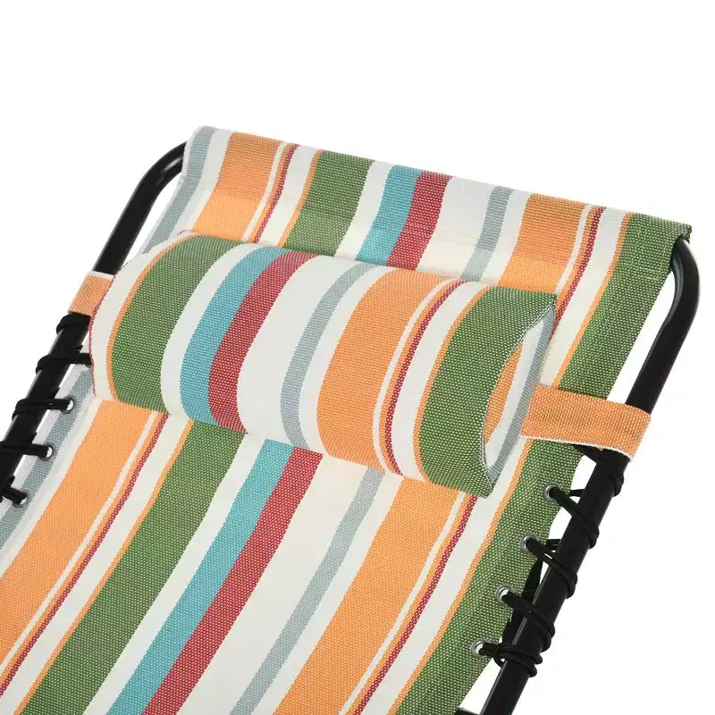 Chaise longue pliable, dossier inclinable 3 positions, conception portable et maille respirante pour piscine, camping