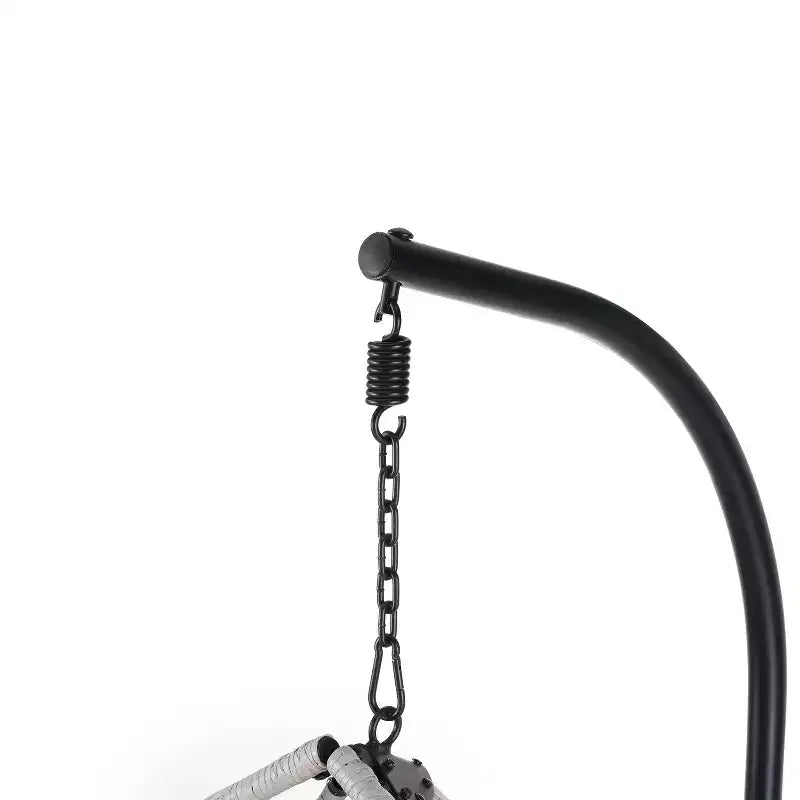 GDFStudio Chaise suspendue en rotin Anderson en forme d'œuf avec support et coussin moelleux amovible
