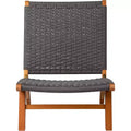 Balkene Home 64010 Costa Rica Outdoor Modern Lounge Chair Eucalyptus Wood, Woven Web Seat, Mid Century Design, Reclining, Charcoal Gray