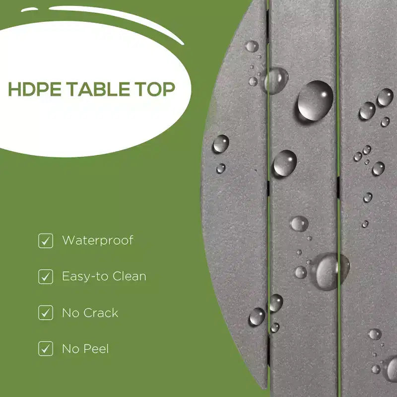 Table de patio ronde à cadre en aluminium avec trou pour parasol, table à manger extérieure pour 4 personnes