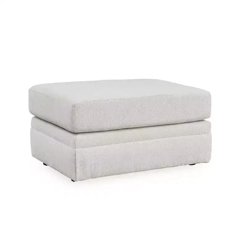 Pouf Maitelynn par Signature Design by Ashley, repose-pieds rembourré blanc craie au design moderne et coussiné